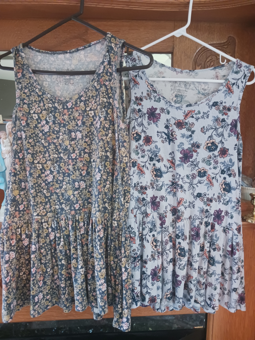 2 | Latched Mama Floral Tank Tops in Navy Multicolor & Light Blue Floral